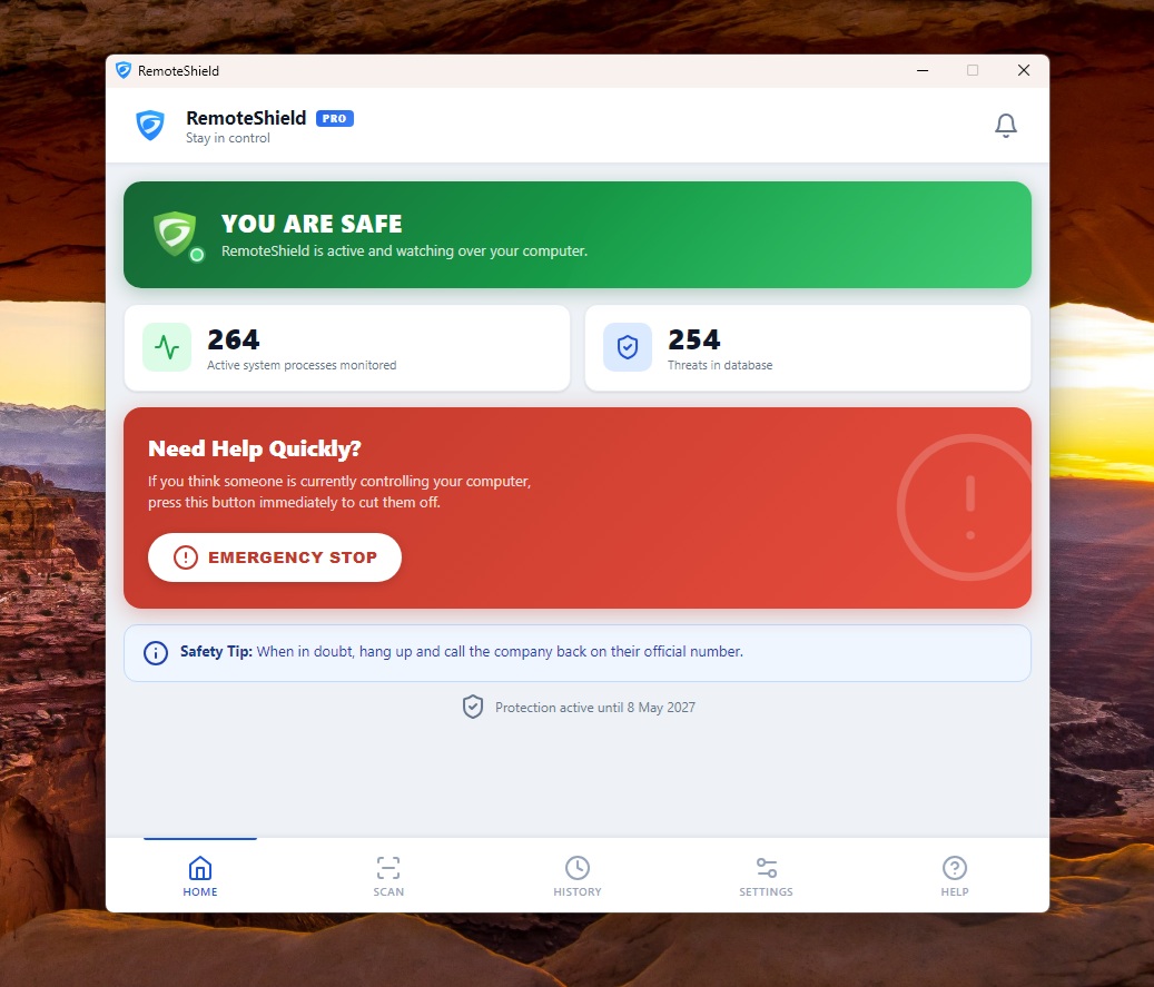 RemoteShield Home Screen